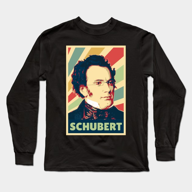 Franz Schubert Vintage Colors Long Sleeve T-Shirt by Nerd_art